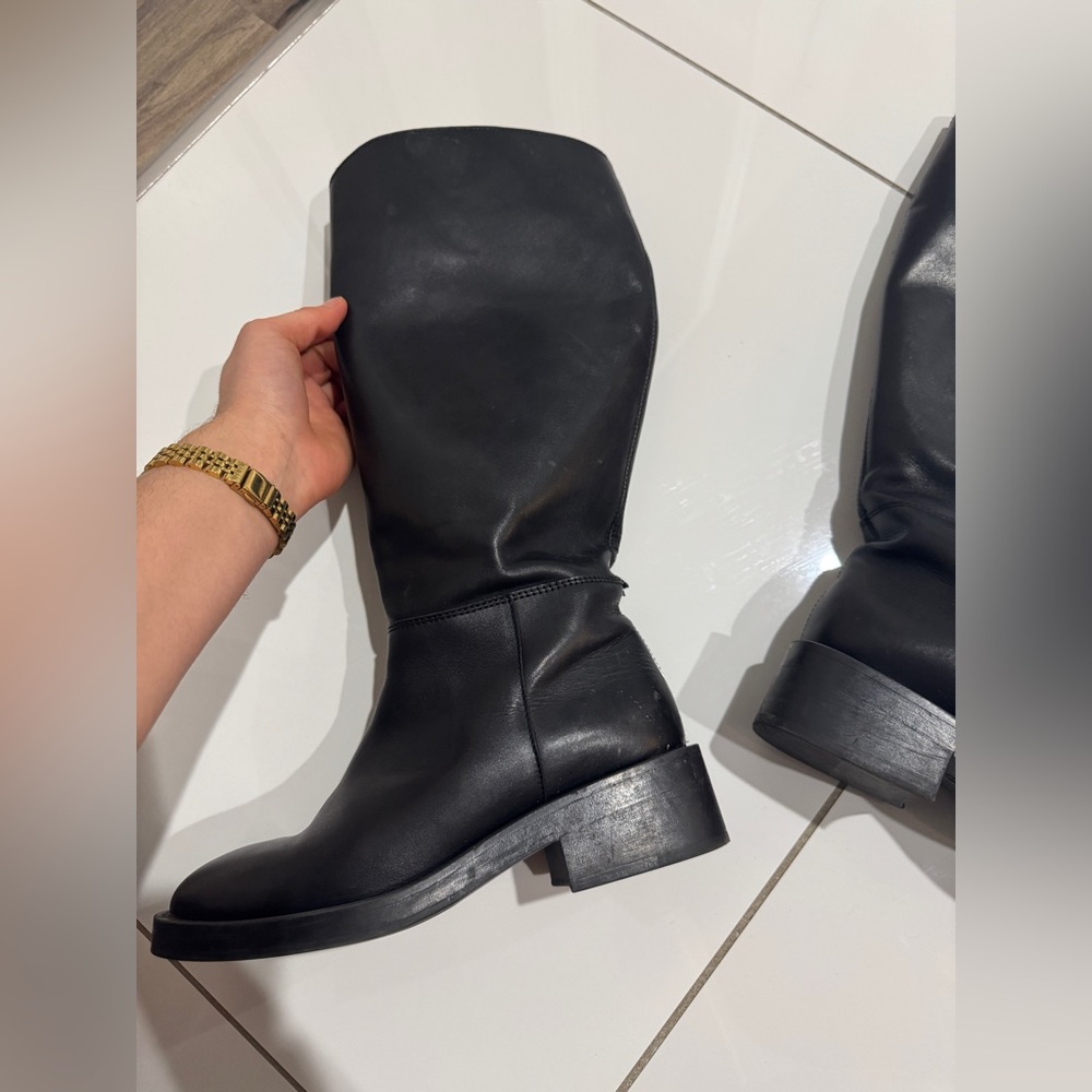 Mango Black Knee-High Boots